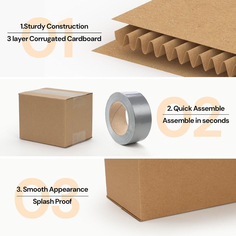 ZBEIVAN Shipping Boxes Mailers 4x4x3 inches Corrugated Cardboard Small Packing Kraft Moving Mailing Box, Pack of 40 - Image 4
